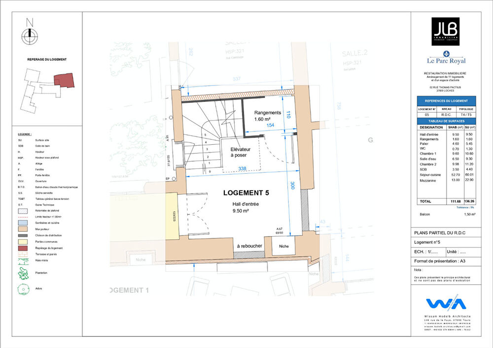 Vente Appartement Appartement Loches 4 pièce(s) 111.68 m2  - Triplex Loches