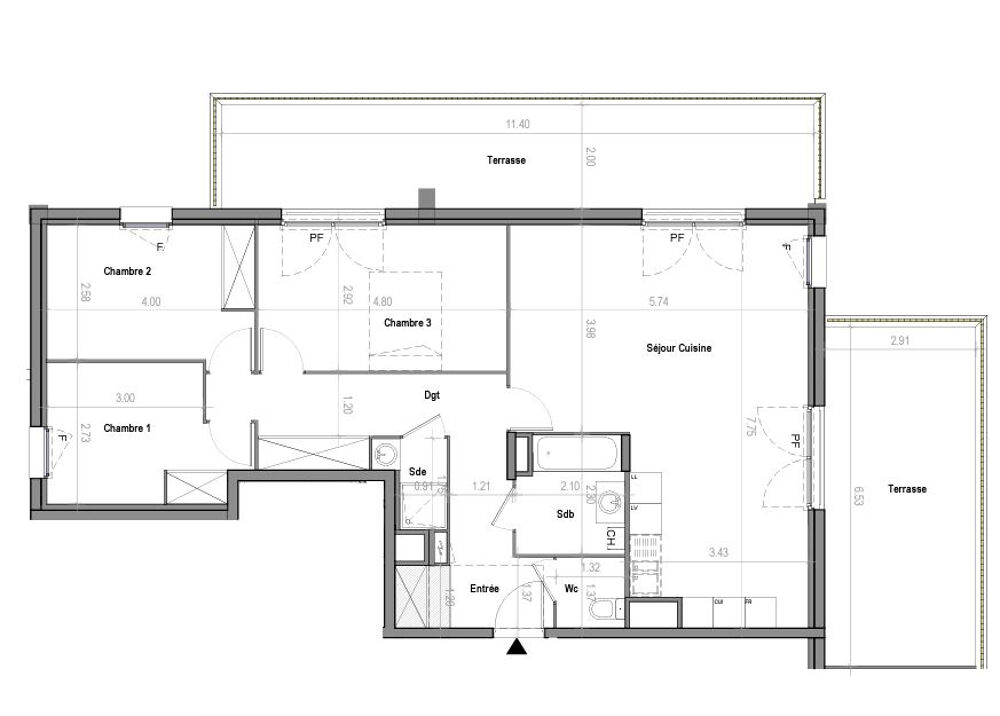 Vente Appartement Appartement 4 pièces Dernier etgae Terrasses Saint didier au mont d or
