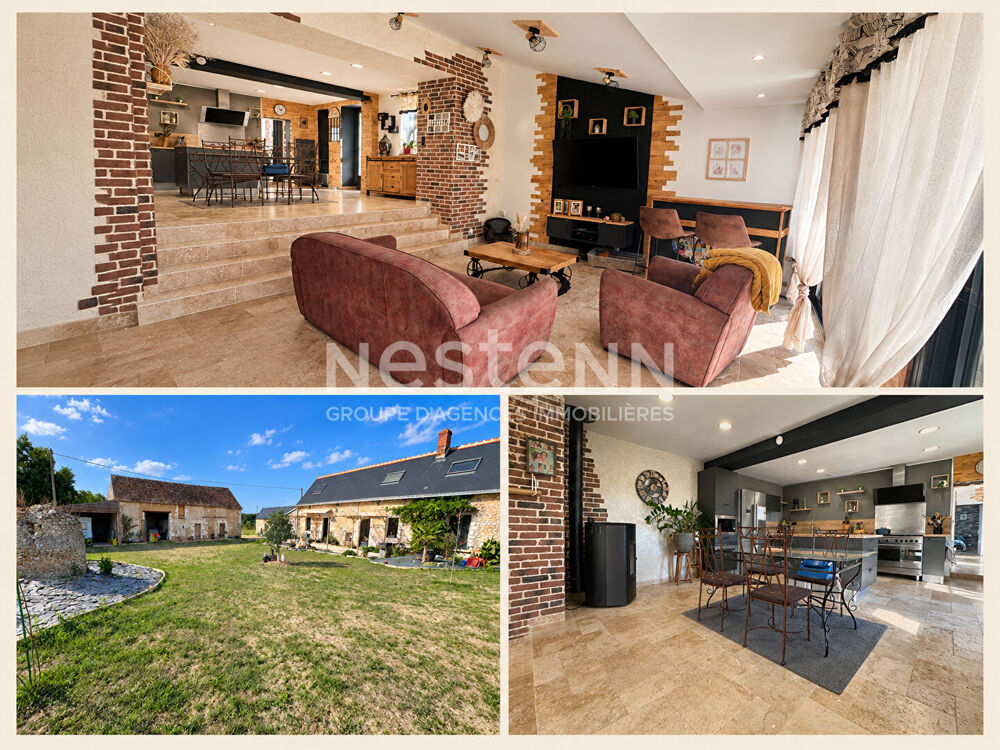Vente superbe longère rénovée de 3 chambres avec dépendance et terrain de 1 hectare à VAAS (72500)