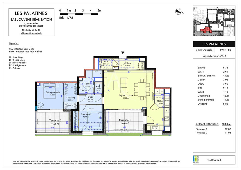 Vente Appartement LES PALATINES centre Bourg-en-Bresse programme neuf Bourg en bresse