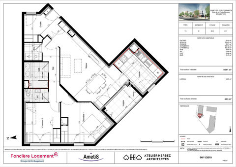  Appartement � louer 3 pi�ces 81 m�