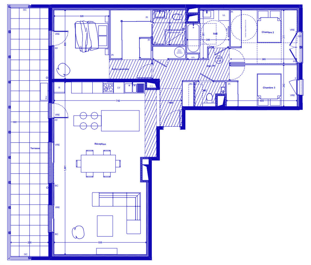Vente Appartement PRADO 13008 CARRE D'OR Type 4 de 122 m2 avec 31m2 de jardin Marseille 8