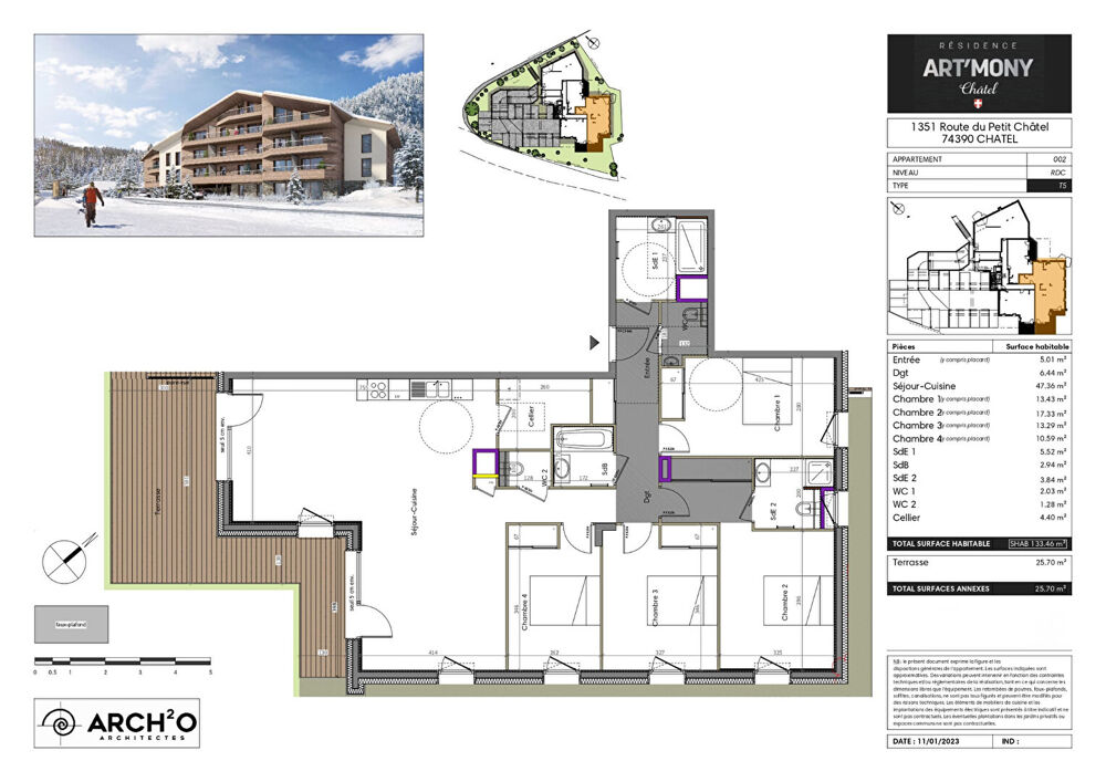 Nouveauté - CHATEL - Appartement standing T5