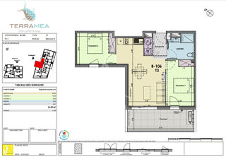  Appartement � vendre 3 pi�ces 51 m�