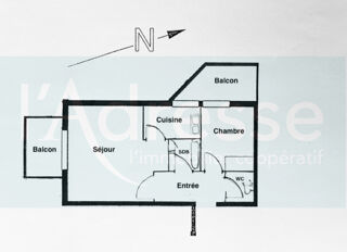  Appartement  vendre 2 pices 45 m