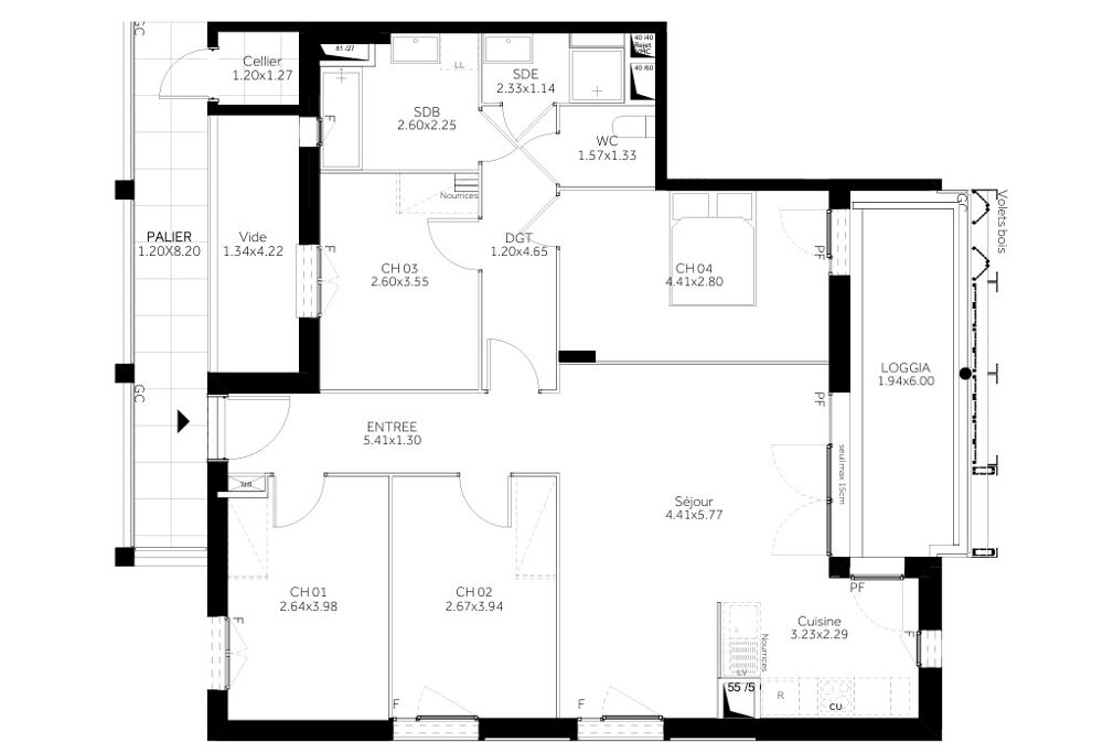 Vente Appartement Vaulx En Velin 5 pièces Terrasse et garage Vaulx en velin