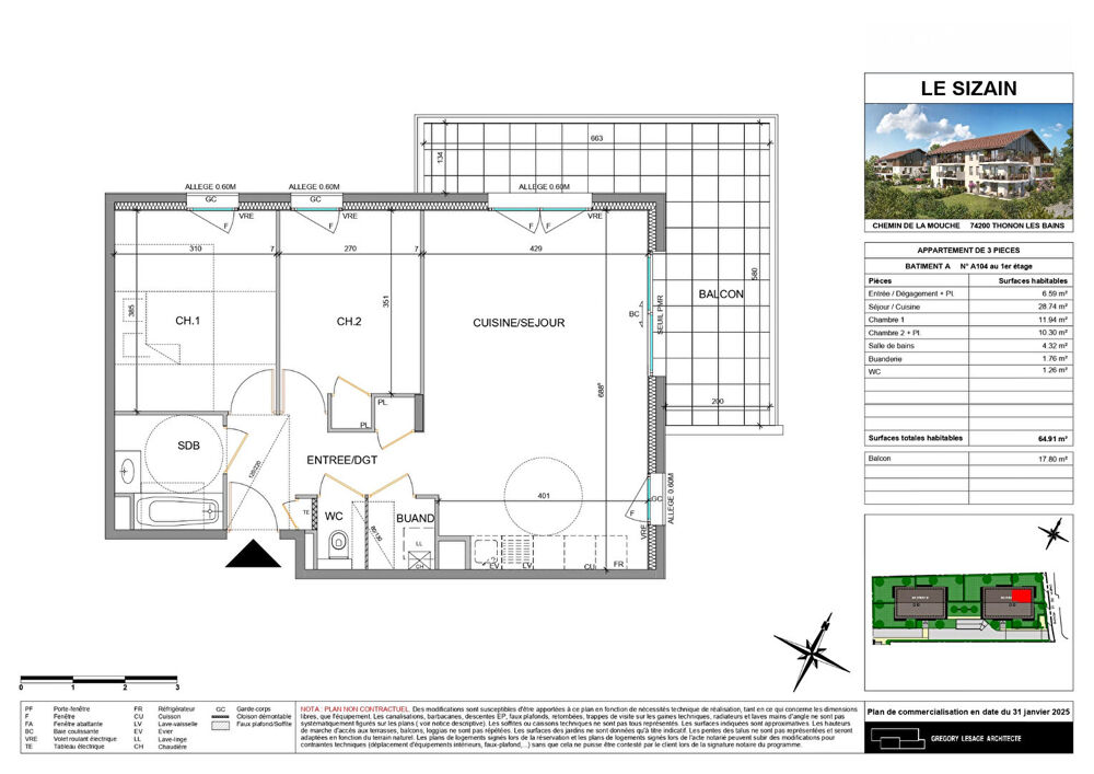 Nouveauté - THONON LES BAINS - Appartement T3