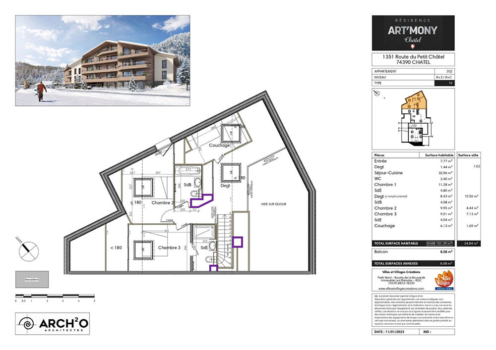 Nouveauté - CHATEL - Appartement standing T4 duplex
