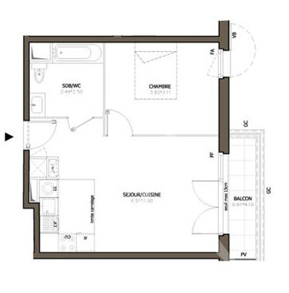 Appartement a louer deuil-la-barre - 2 pièce(s) - 47 m2 - Surfyn
