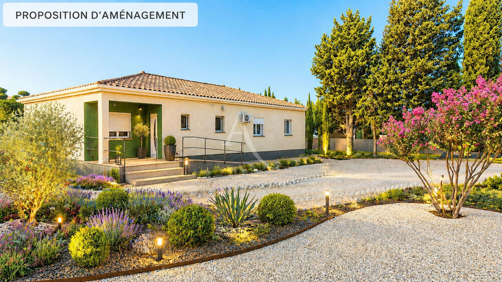 Vente en nue propriété (décôte de 45%), 137m², garage, parcelle de 2034m², Mobil home