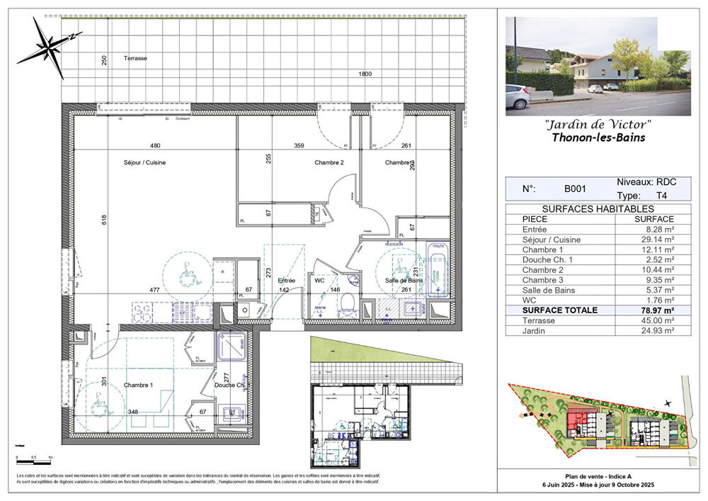 THONON quartier Ripaille / Concise - T4 en rez avec garage, parking et cave