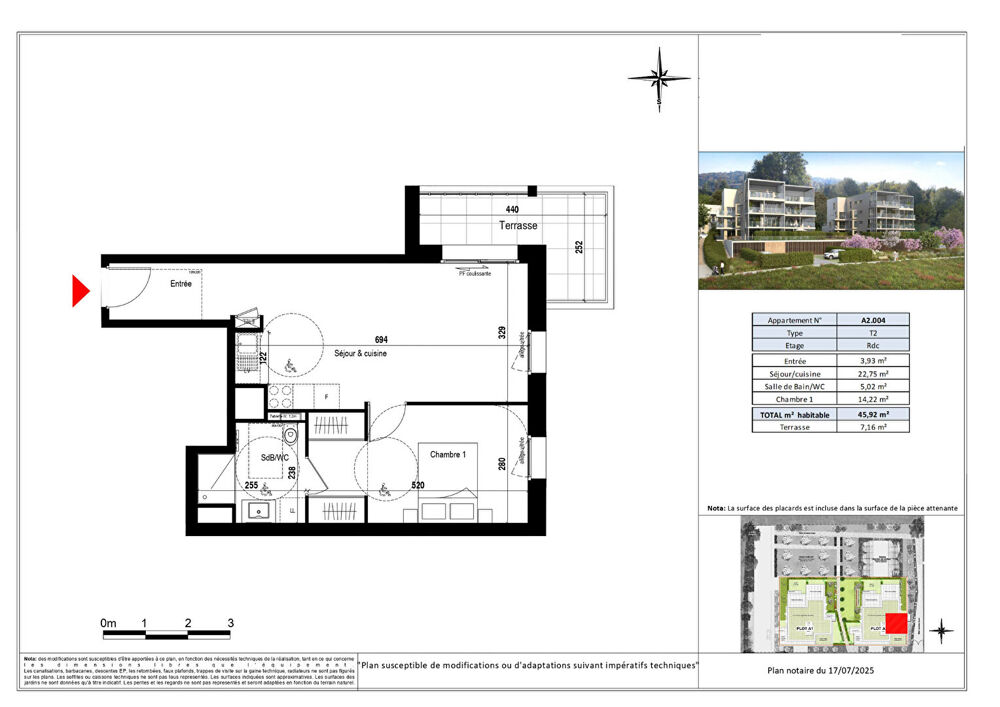 Vente Appartement EVIAN LES BAINS - Appartement T2 - 45.92m² Evian les bains