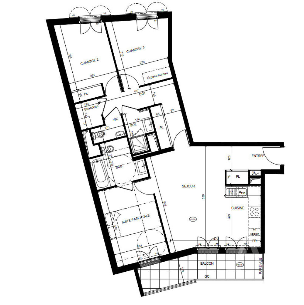 Appartement a louer cormeilles-en-parisis - 4 pièce(s) - 82 m2 - Surfyn