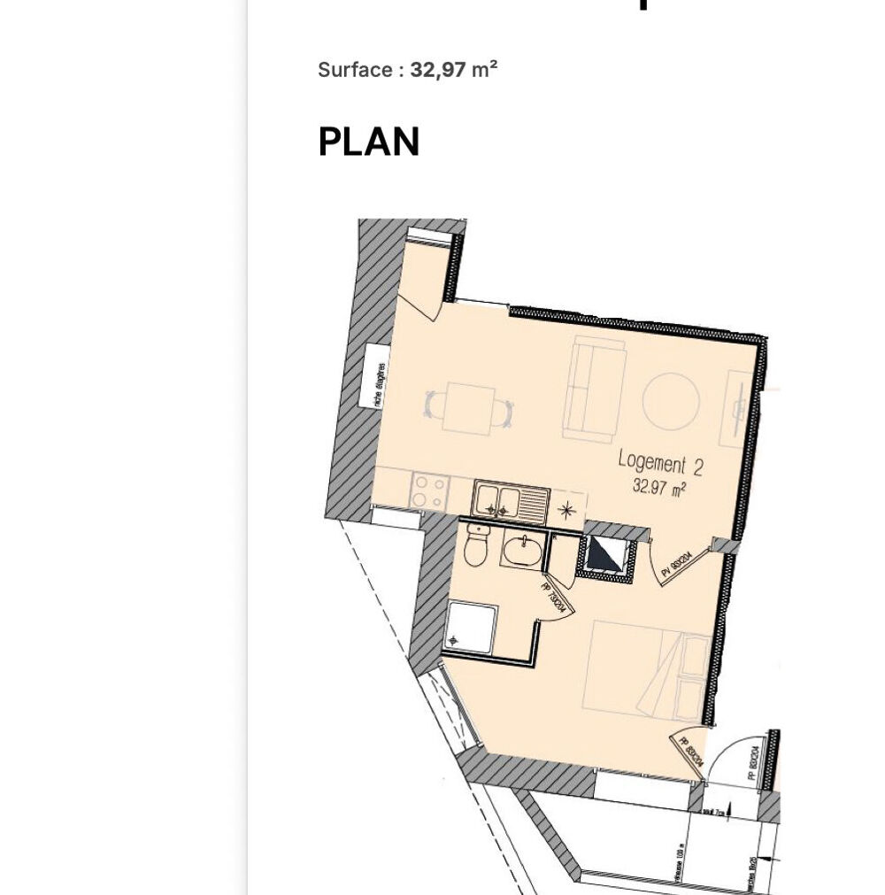 Vente Appartement Appartement Sarzeau 2 pièce(s) 32.97 m² Sarzeau