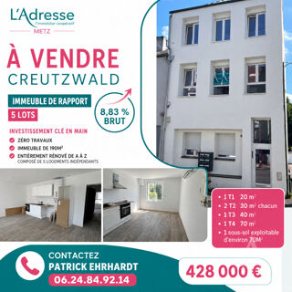 Vente Immeuble IMMEUBLE DE RAPPORT 5 LOTS  10% BRUT CREUTZWALD Creutzwald