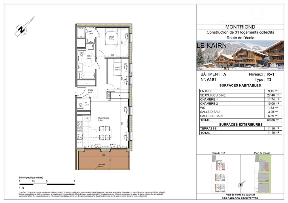 LE KAIRN - MONTRIOND - Appartement T3 - 69.86m²