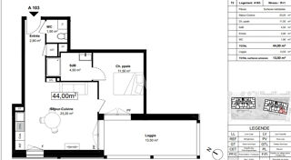  Appartement � vendre 2 pi�ces 44 m�