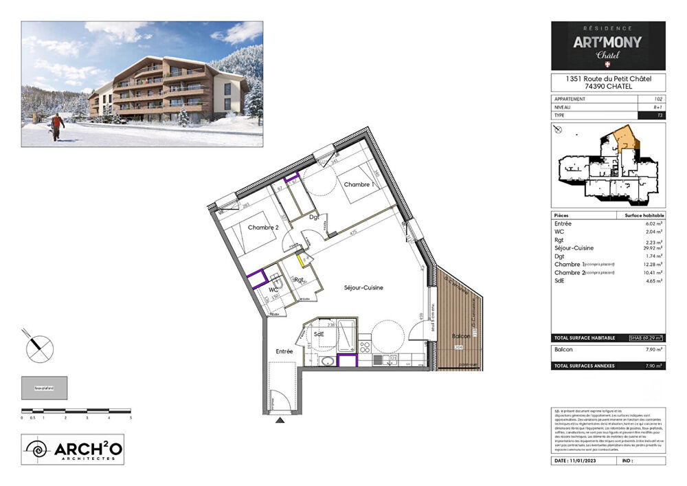Nouveauté - CHATEL - Appartement standing T3