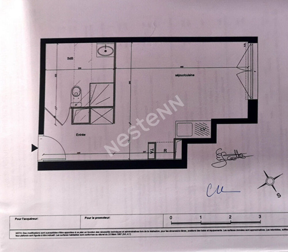 Vente Appartement Appartement Fresnes 1 pièce(s) 24,85 m2+ 1 place de parking Fresnes