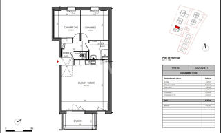  Appartement � vendre 3 pi�ces 63 m�