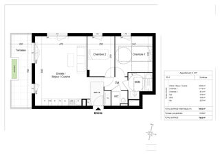  Appartement � vendre 3 pi�ces 65 m�