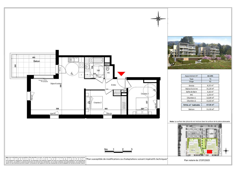 EVIAN LES BAINS - Appartement T3 - 67.56m²