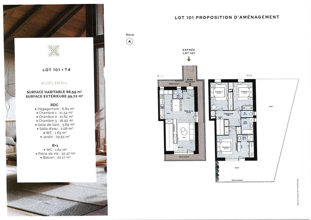 À vendre : Appartement duplex 4 pièces 88.59 m2