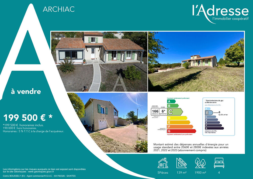 Vente Maison Maison Archiac 5 pièce(s) 139 m2 Archiac