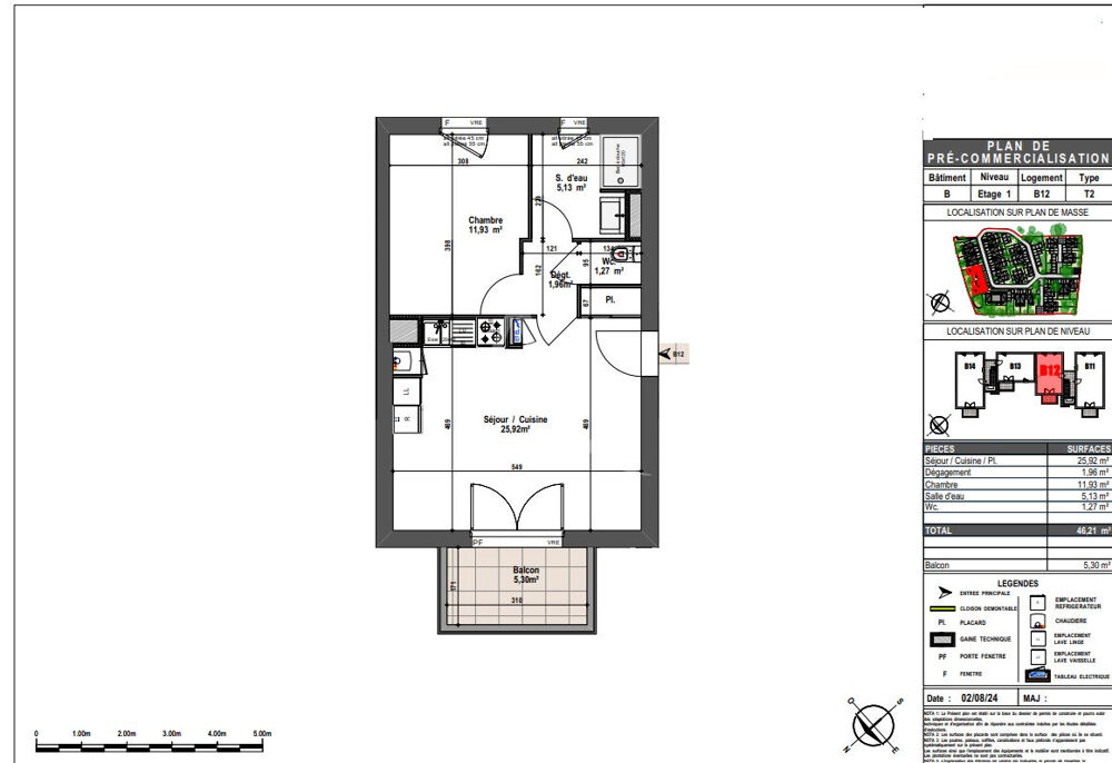 Vente Appartement T2 avec Balcon à Vendre  sur le Quartier Lafayette- Eblé à ANGERS Angers