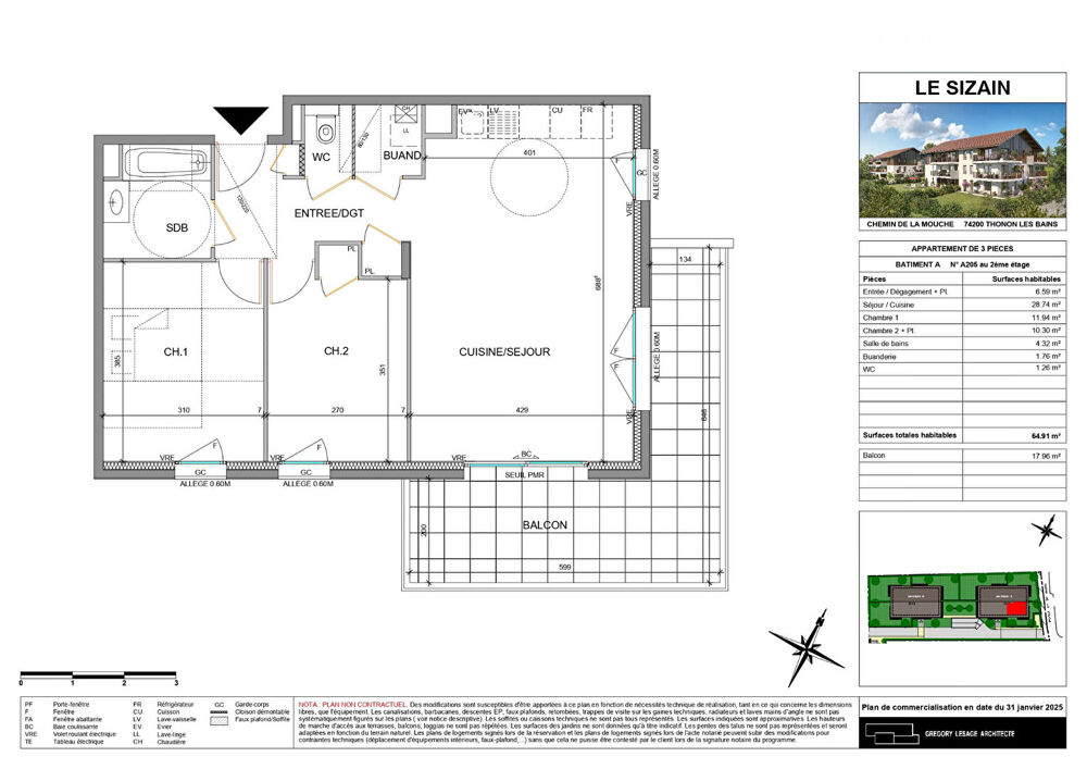 Vente Appartement Nouveauté - THONON LES BAINS - Appartement T3 Thonon les bains