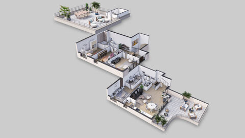   A VISITER ! SPLENDIDE 5 PI�CES DUPLEX TERRASSES - 3MIN M�TRO 13 Appartement - 5 pi�ce(s) - 130 m�