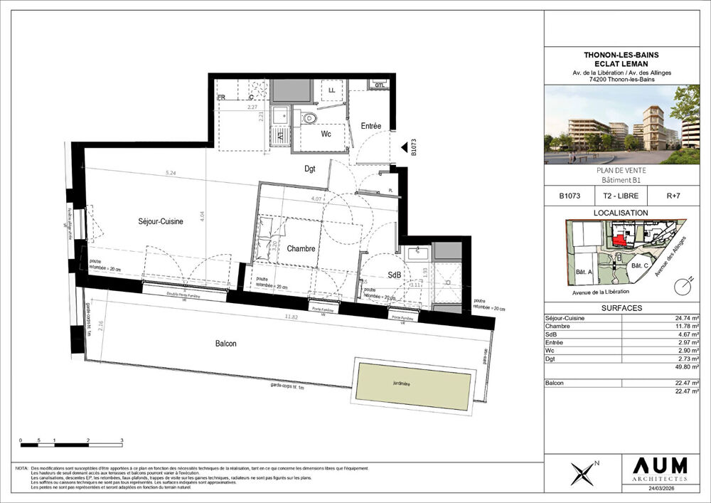 Vente Appartement THONON LES BAINS - Appartement T2 - 49.80m² Thonon les bains
