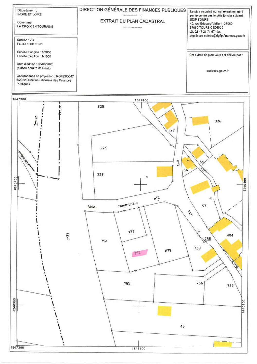 Vente Terrain terrain constructible La croix en touraine