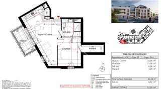  Appartement à vendre 2 pièces 46 m²