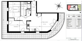  Appartement � vendre 3 pi�ces 69 m�