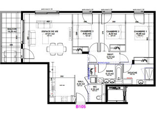  Appartement à vendre 4 pièces 92 m²