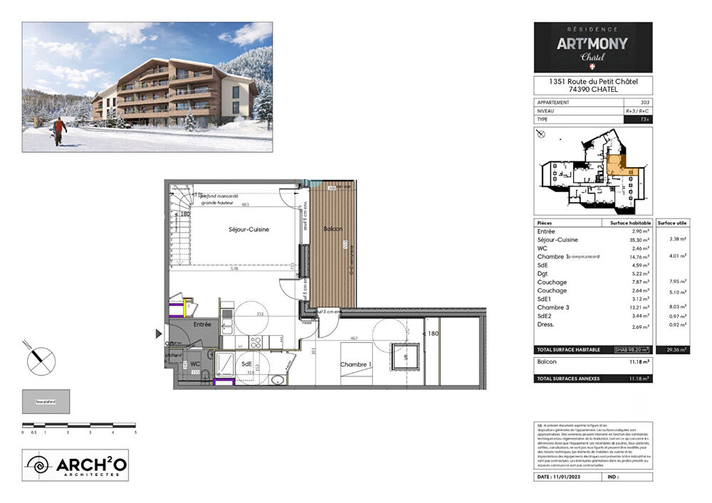 Nouveauté - CHATEL - Appartement standing T3 duplex