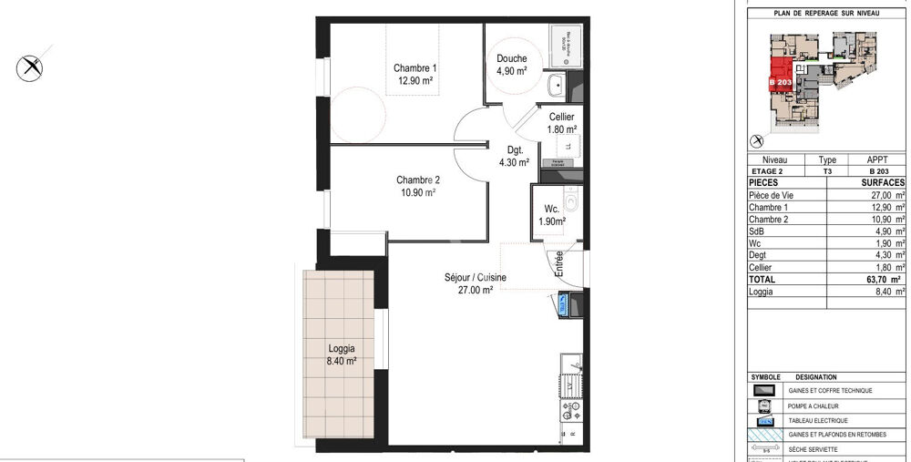 Vente Appartement A vendre T3 de 63,70m² avec loggia au coeur du centre ville de Segré Segre en anjou bleu
