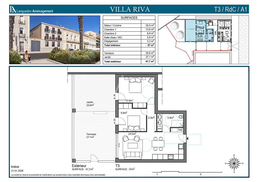 Vente Appartement Programme neuf Sete 3 pièces 57 m² Sete