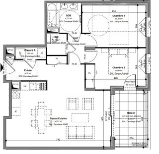  Appartement � vendre 3 pi�ces 76 m�