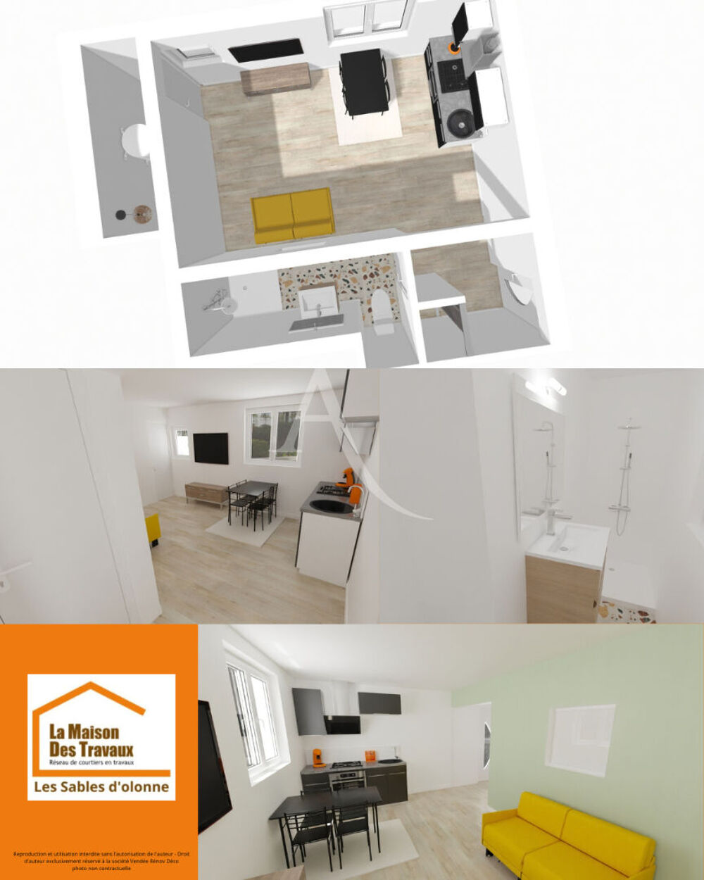 Vente Appartement Studio de 21 m² à rénover avec stationnement privatif Les sables d olonne