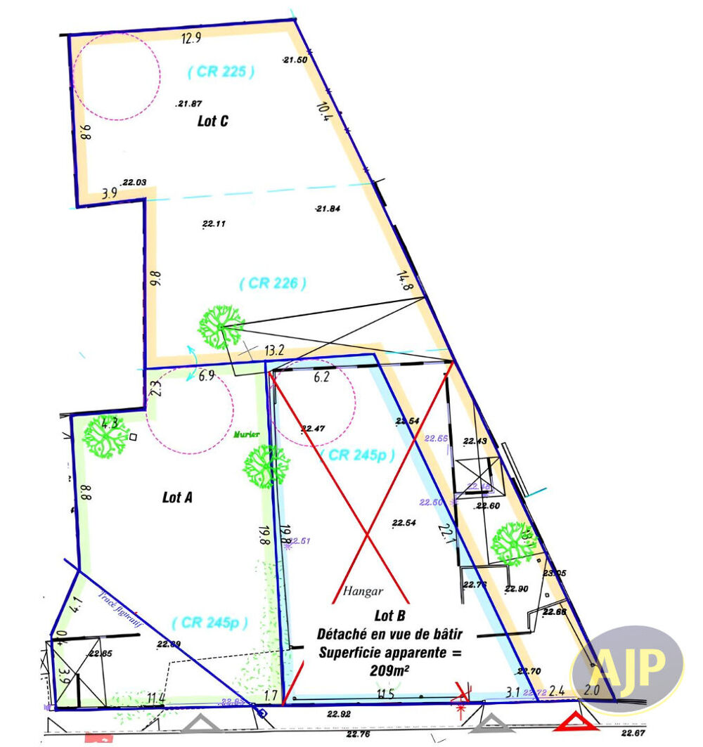 Vente Terrain Terrain 209 m² Mérignac Arlac  - Lot B- Merignac