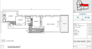  Appartement  vendre 4 pices 89 m