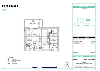 Appartement  vendre 1 pice 26 m