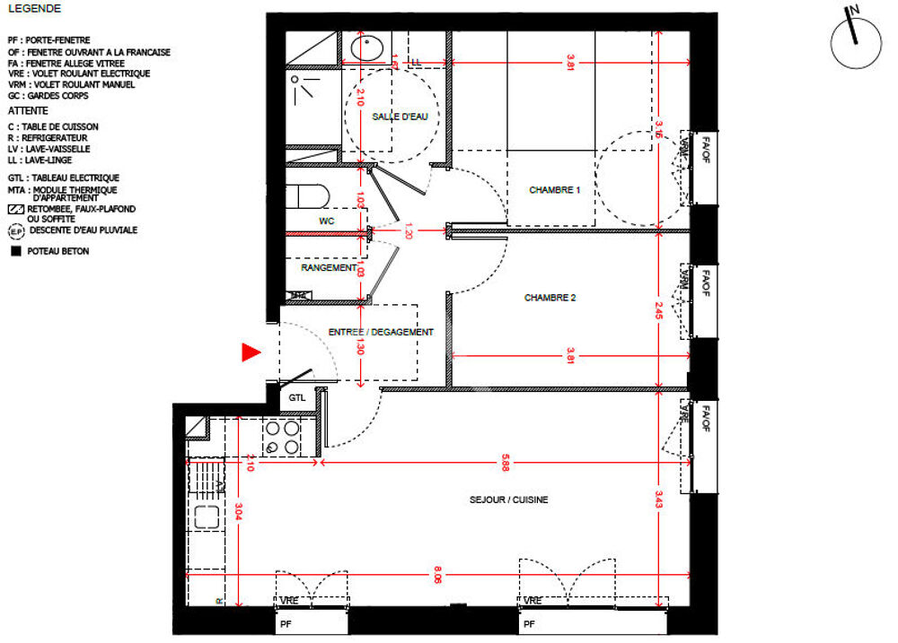 Vente Appartement Appartement Saint Herblain 3 pices 61.20 m2 Saint herblain