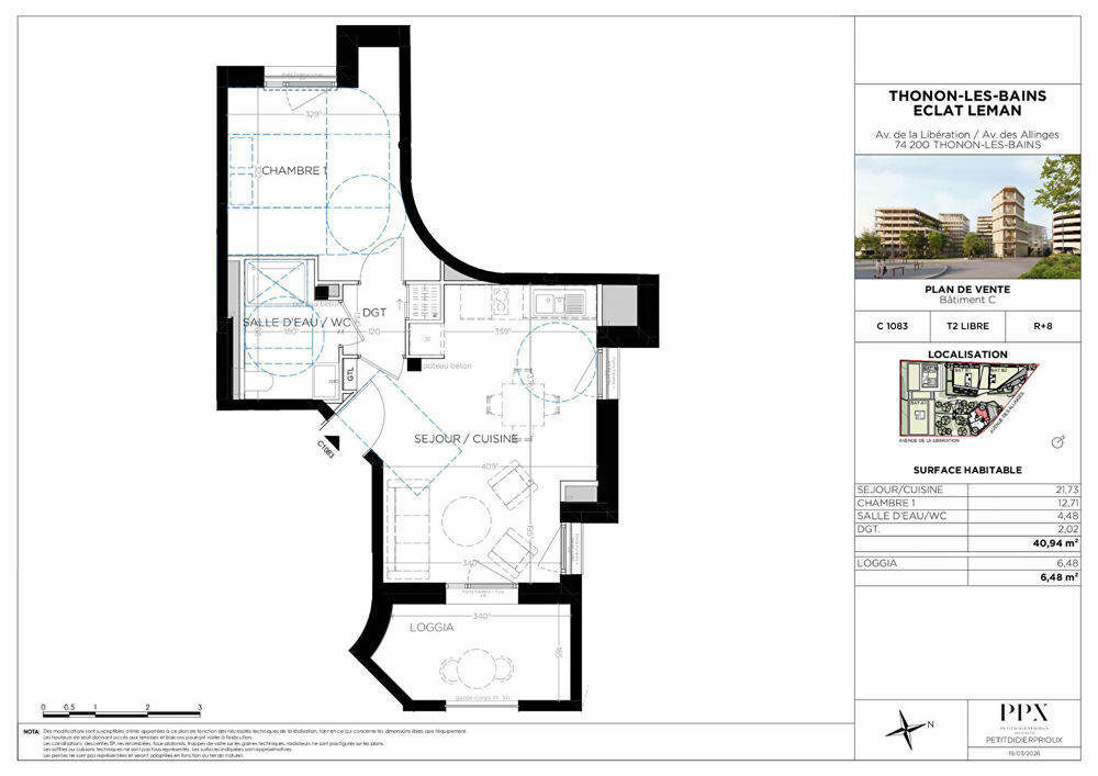 THONON LES BAINS - Appartement T2 - 40.94m²