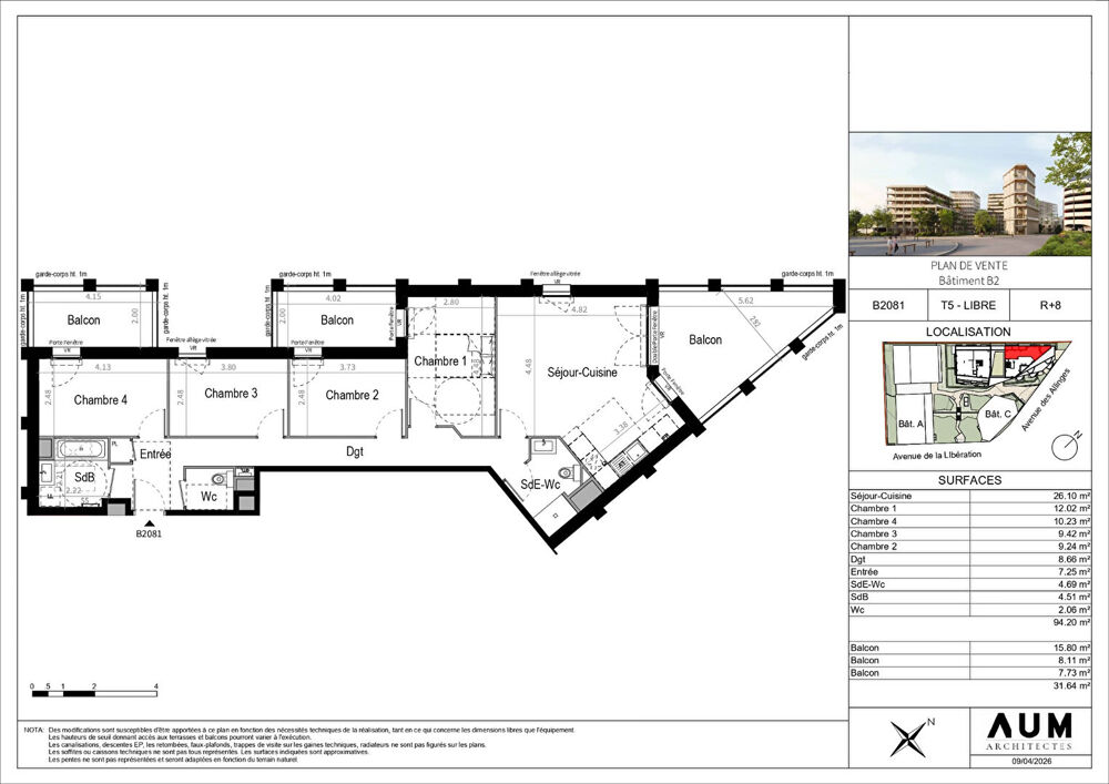 THONON LES BAINS - Appartement T5 - 94.20m²