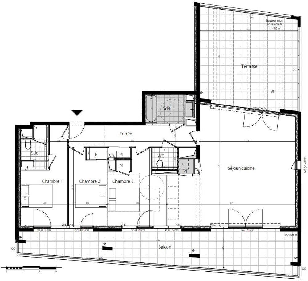 RENNES quartier Lorient - Saint-Brieuc - T4 de 105 m2