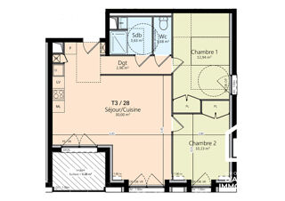  Appartement � vendre 3 pi�ces 61 m�