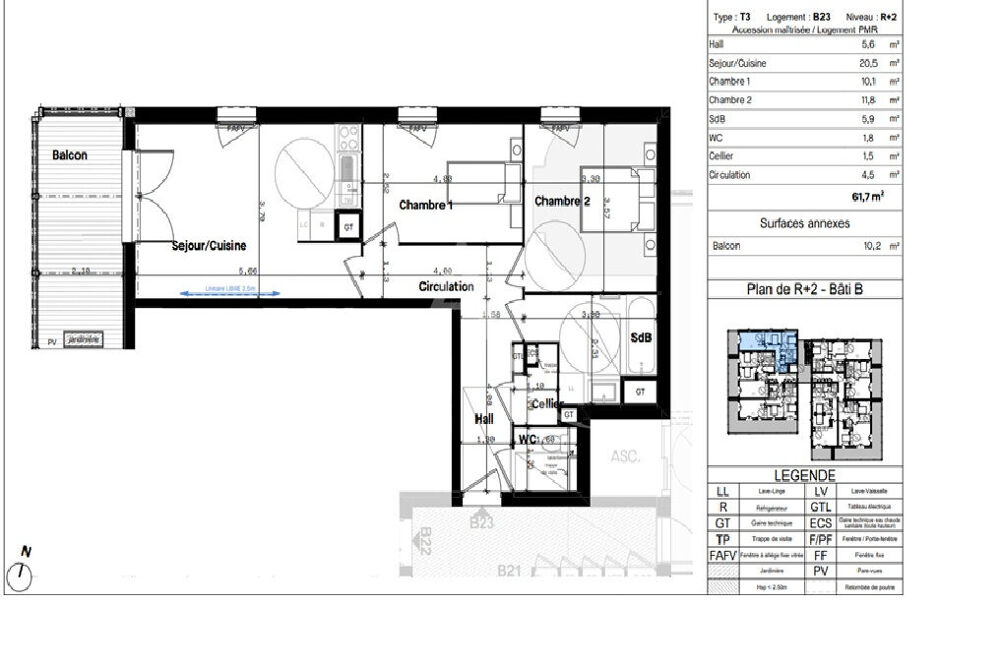 A VENDRE : Charmant Appartement Neuf de Type 3 avec un beau balcon